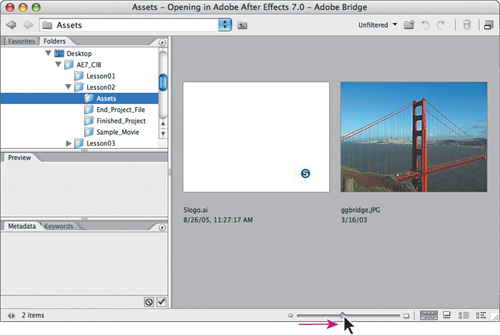 animationimporting footage using Bridgefilesimporting using BridgeImporting footage using BridgeBridge