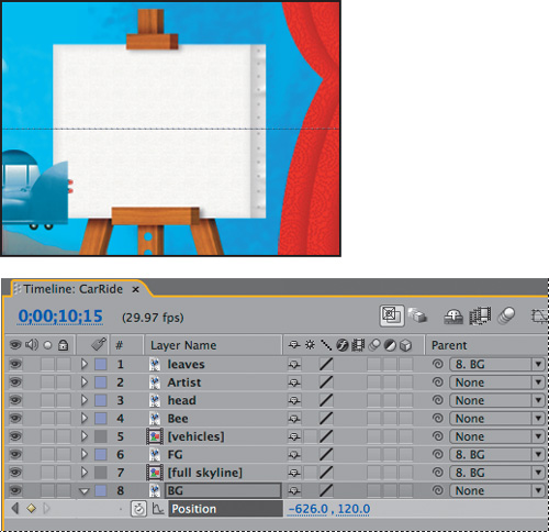 Animating the parent layer