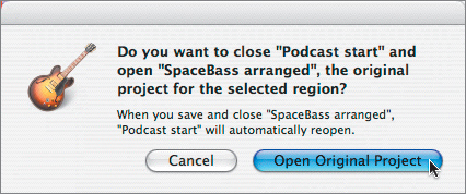 alerts/warning messagesprojectsediting pcts within projectsEditing a GarageBand Project Within Another Project