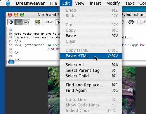 Dreamweaver is a complicated website building program. You can edit a web page either in a WYSIWYG graphic editor, or in a text editor showing the HTML code itself, or both in one split window, as shown here; Dreamweaver keeps the two in sync. In this screenshot, I copied a piece of HTML code to the clipboard, tags and all.Now what should happen if I just paste that code into the WYSIWYG half of the editor? It’s just text, really. It has some pesky angle brackets in it (<h4>), but shouldn’t it be copied literally, so you see “<h4>” in the web page? Or should it be interpreted as a level-4 header? Better yet, what if it were a custom tag that Dreamweaver doesn’t know about, like <customheader>?Maybe yes, maybe no. Dreamweaver can’t read my mind. So it provides a paste variation: “Paste HTML”. If I select that menu item, then Dreamweaver assumes it’s code and doesn’t show the tags in the web page. If I use the default Paste operation, Dreamweaver treats it as literal text and does show the tags in the web page.