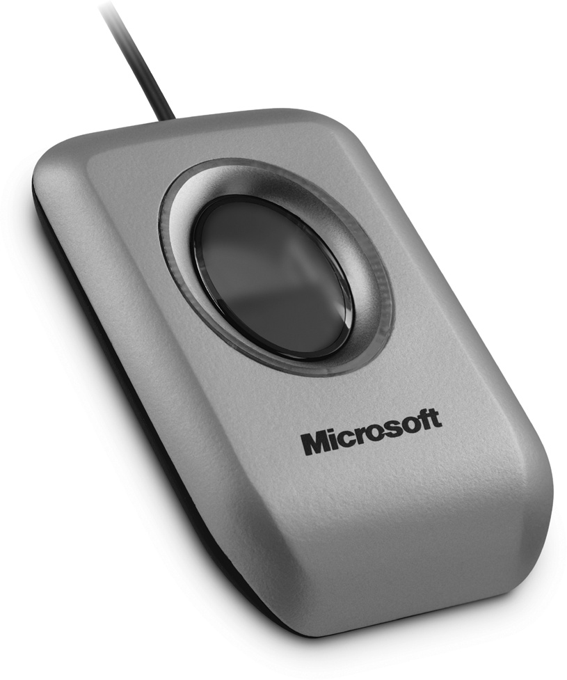 Microsoft’s fingerprint readers () come in a standalone model (shown here), as well as models built into keyboards and mice. All three variations let you log onto Windows XP at the touch of a finger, but they really shine at logging onto password-protected Web sites, automatically entering your user name and password when you touch the pad.