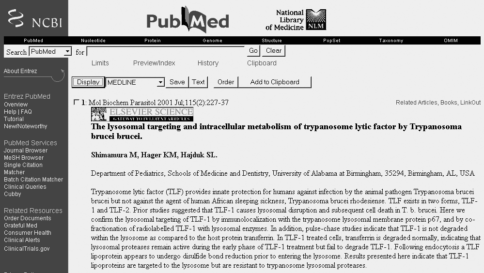 Sample record with abstract in PubMed