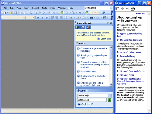 Getting Help with Microsoft Office Visio 2003