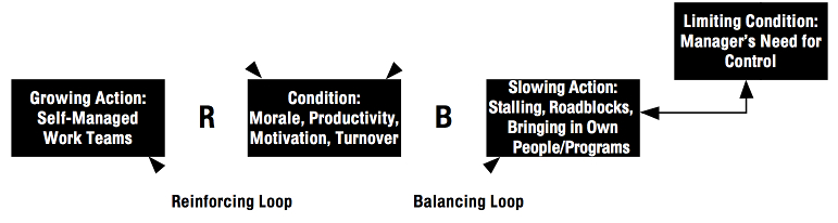 Diagram showing the loops necessary for work team success