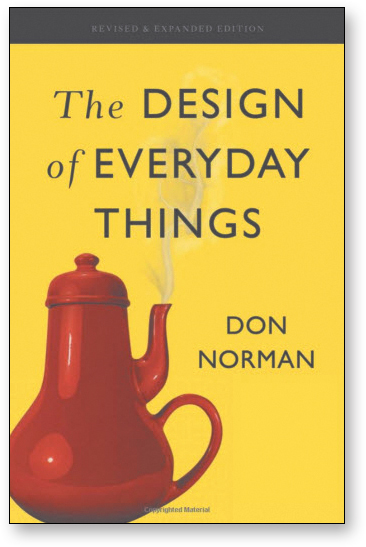 Cover page of the book The Design of Everyday Things by Don Norman is shown with a picture of a kettle.