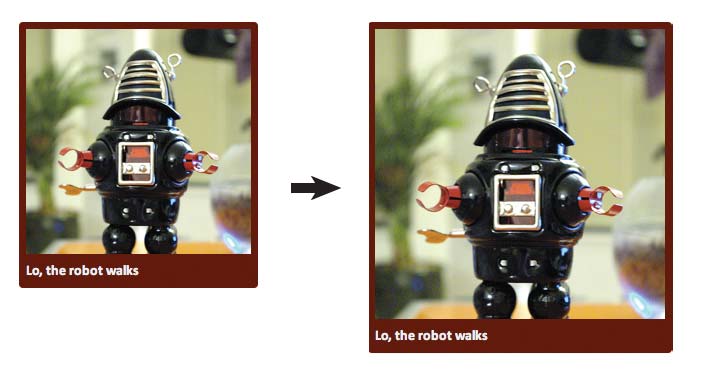 Comparison of two robot images demonstrating that the image resizes
