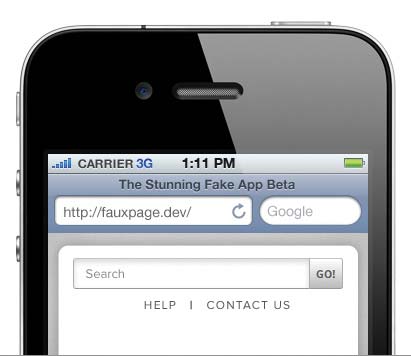 Screenshot of an iPhone displaying the search bar with links positioned beneath it