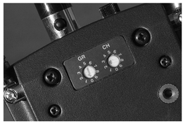 Figure 11-5 Many receivers and transmitters have small dials that allow the user to select a specific frequency. This will allow you to move off channels that may have more interference than others.