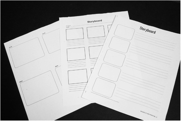 Figure 22-4 There are several different formats of storyboards to choose from. Choose the format you’re the most comfortable with.