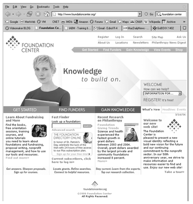 Figure 42-12 Organizations such as the Foundation Center can assist video producers with fundraising right from the internet. ( www.foundationcenter.org ).