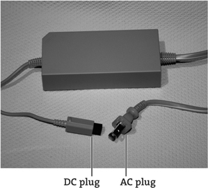 The power cable included with the Wii.