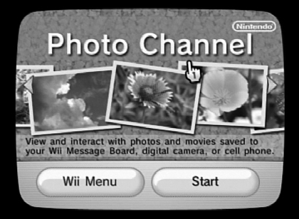 The Photo Channel start screen.