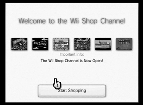 The front page of the Wii Shop Channel.