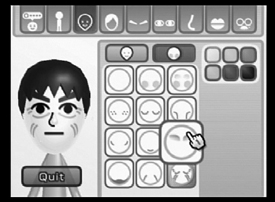 Customize your Mii’s face here.