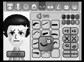 Express your Mii’s personality through eyebrows.