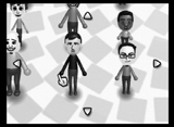 A group of Miis in close-up mode after you zoom in with the Wii Remote.