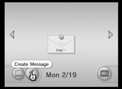 To get to the Wii Number, you first have to get to the address book through the Create Message button.