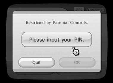 Parental controls let you password-protect various areas of the Wii’s services.