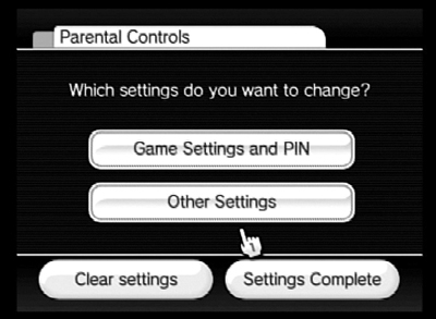 Parental Settings options.