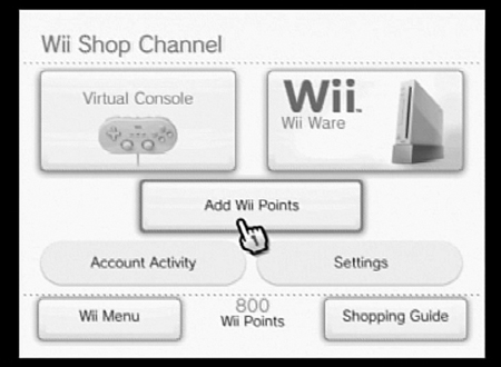 Click Add Wii Points.