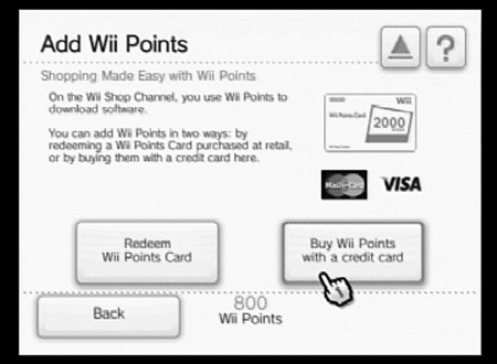 Click the Buy Wii Points button.