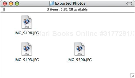 iPhoto copies the files from its Modified folder (or the Originals folder if the files haven’t been edited in any way) to the destination folder in the Finder.
