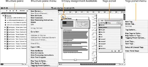The Assignment Available icon indicates that this story can be checked out in InCopy to edit the text or work on its XML structure.