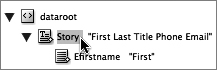 To fix the text frame, first click on the Story element in the Structure pane.