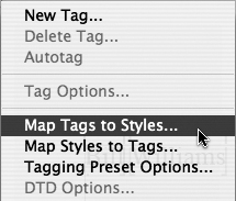 You can access the mapping feature from the Structure pane or the Tags panel.