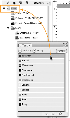 Changing the name of an element can be done quickly and painlessly within the Structure pane.
