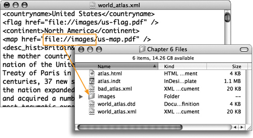 Using a relative path, the graphic can be in the same location as the XML file or within a subfolder.
