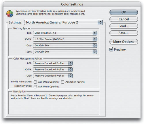 The Color Settings dialog
