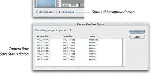 Saving multiple images in the background from Camera Raw