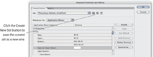 The dialog for editing keyboard shortcuts