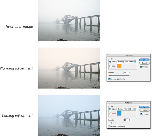 Warming and cooling with Photo Filter