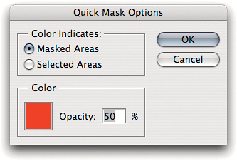 Quick Mask Options dialog