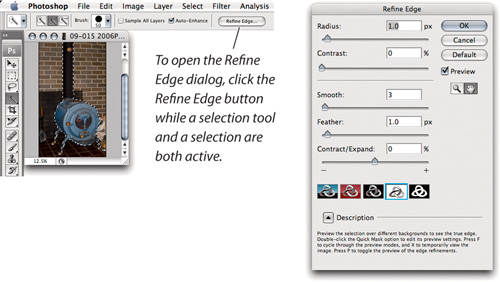 Opening the Refine Edge dialog
