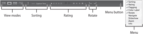 When you add a star, flag, or label rating, the icons in the toolbar will change in appearance to denote that the metadata has been added.