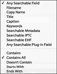 Limit or define your text search with these options.