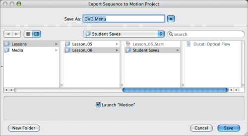 Sending a Sequence to Motion