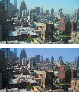 Before and after, the original image compared to the final effect.