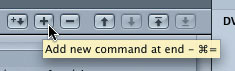 Click the + button to add a new command.