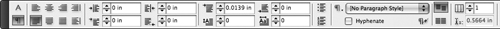 The paragraph options in the Control panel (shown abbreviated here) provide quick access to all the paragraph formatting controls available in InDesign.