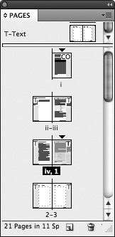 In this document, the first four pages have Roman numerals, i–iv. A new section begins on the fifth page of the document, but starts the numbering at 1 with Arabic numerals.