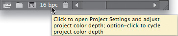 An entire project can be toggled from the default 8-bit color mode to 16-bit mode by Alt-clicking (Option-clicking) the project color depth toggle in the Project panel; this prevents the banding seen in Figure 5.13.