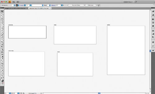 Illustrator’s blank templates, such as this one for stationery, already have artboards set up at standard sizes for you to use.