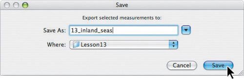 Exporting measurements