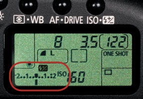 The Flash Exposure Compensation scale will alert you to the amount of compensation you have dialed in.