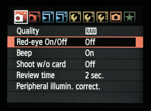 Turning on the Red-eye Reduction Feature