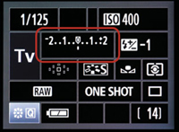 The Info screen displays all of your relevant shooting data and allows you to quickly see the bracketing information.